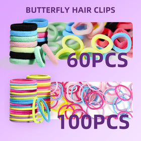 Goffing baby hair ties keep fine hair neat without pulling.