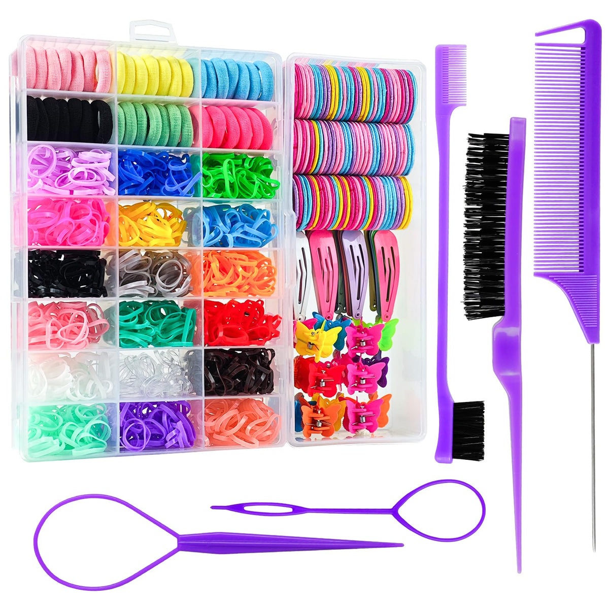 Goffing colorful elastic bands for toddlers promote easy, gentle styling.