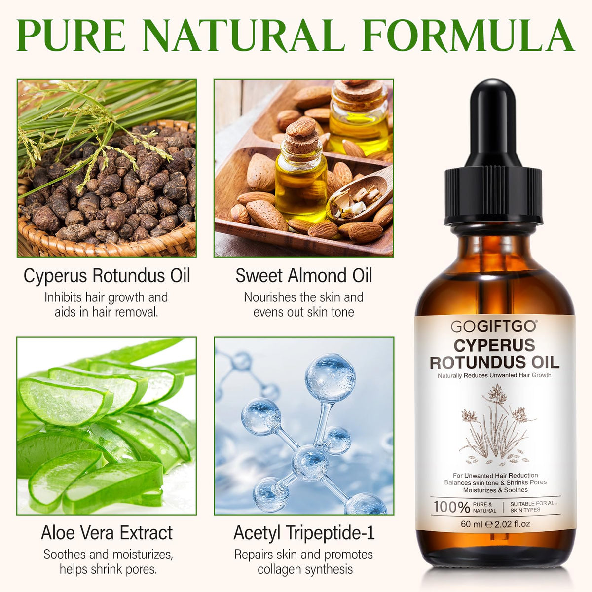 GOGIFTGO Cyperus Oil massage use nourishes and softens skin.