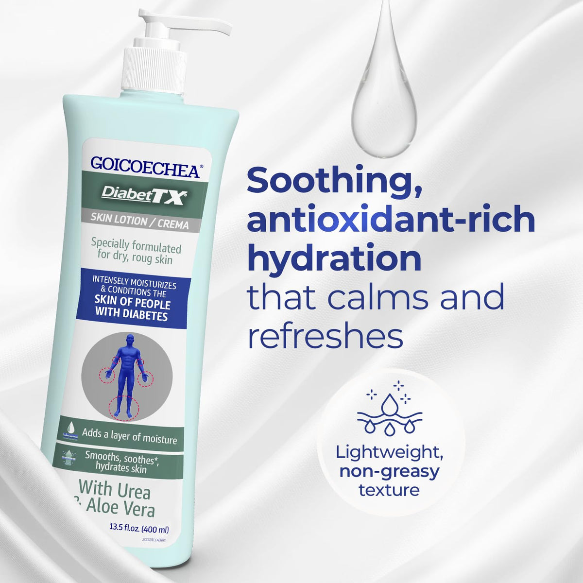 Elbow treatment with non-greasy, quick-absorbing hydration