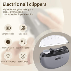 Goinfos nail clipper with debris catcher keeps surfaces clean.