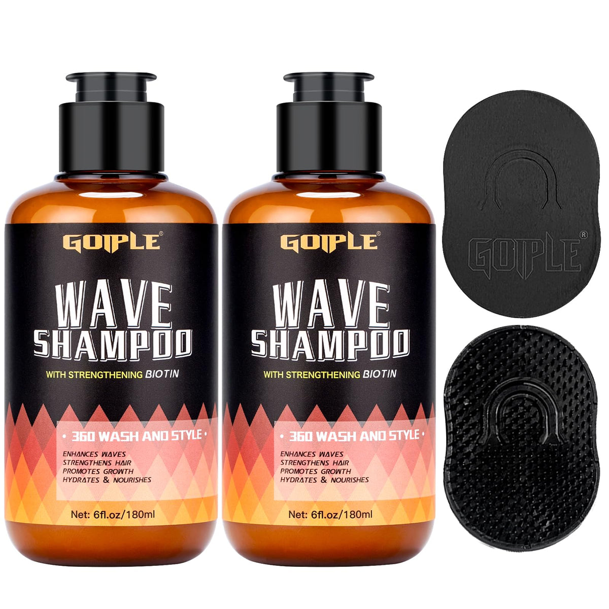 Goiple 2pcs wash shampoo bottles for hydrating cleansing and defined waves