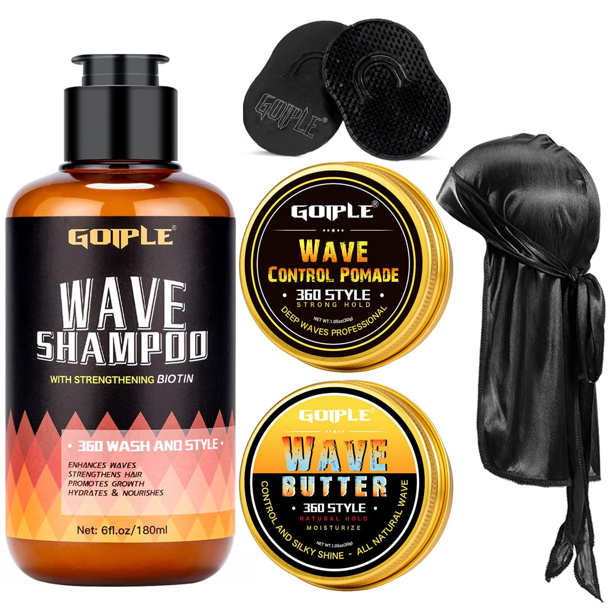 Goiple 360 Wave Pomade helps define waves with natural shine and control.