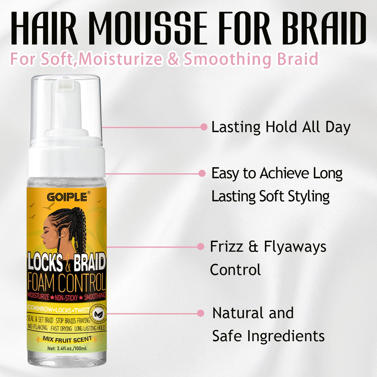 Goiple included accessories like combs and clips keep hair organized during braiding.