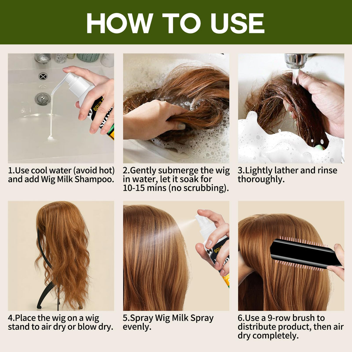 Goiple comb tools provide precise parting and styling.
