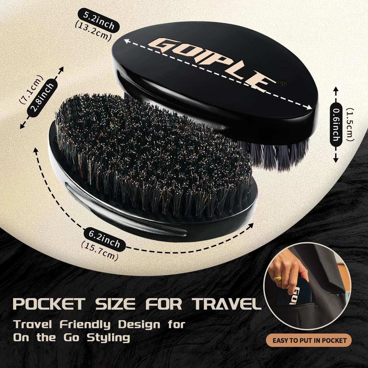 Goiple curved wave brush enhances daily grooming routine with controlled brushing motion.