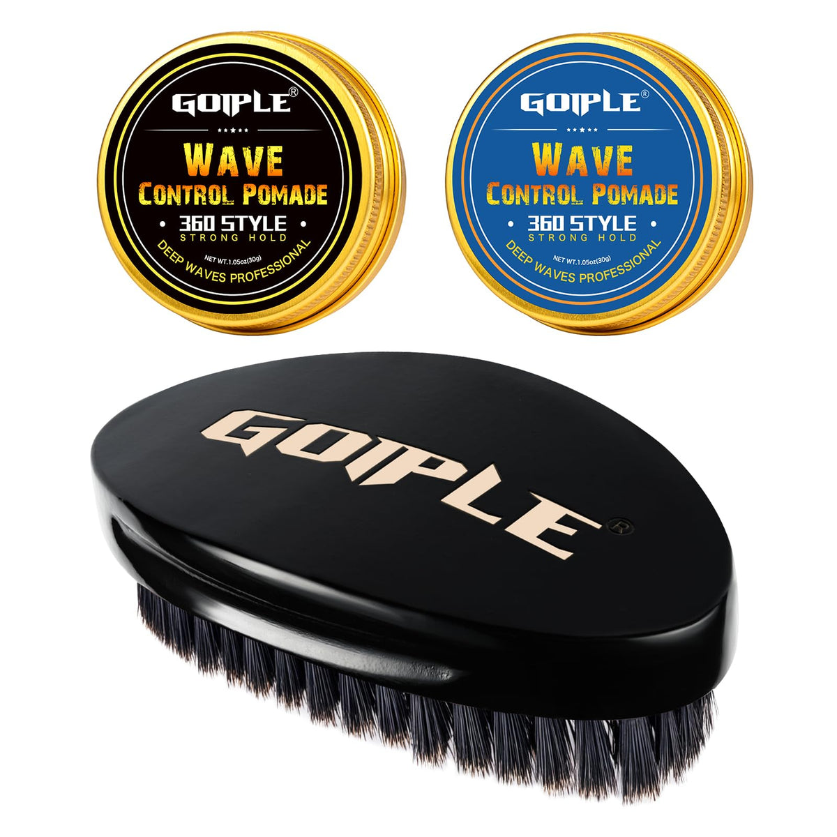 Goiple curved 360 wave brush with ergonomic grip for steady styling and precise lines.