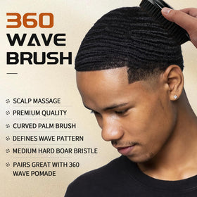 Goiple curved 360 wave brush designed to pair with pomade for crisp 360 waves.