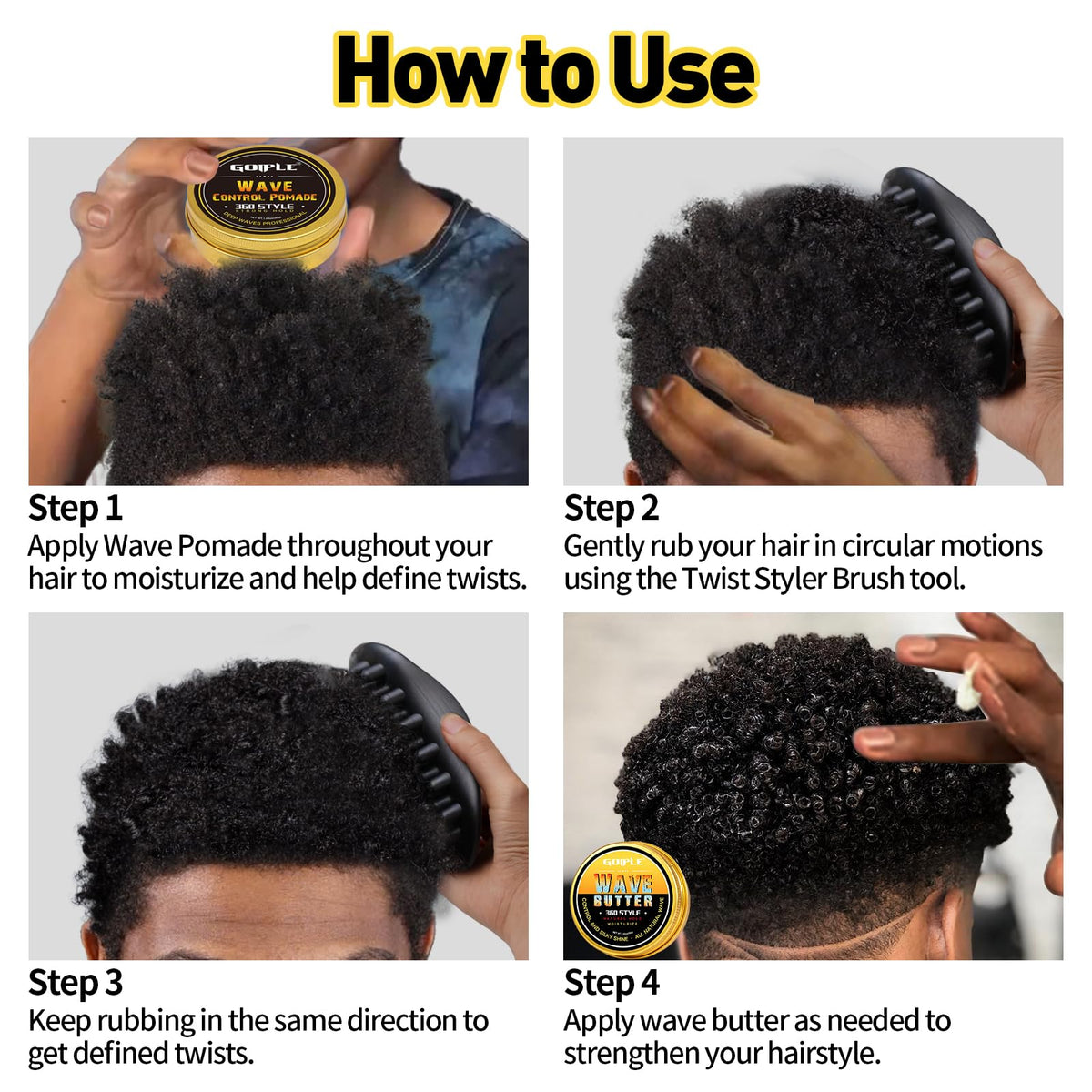 Goiple styling tool for dreadlocks, fades, and long coils