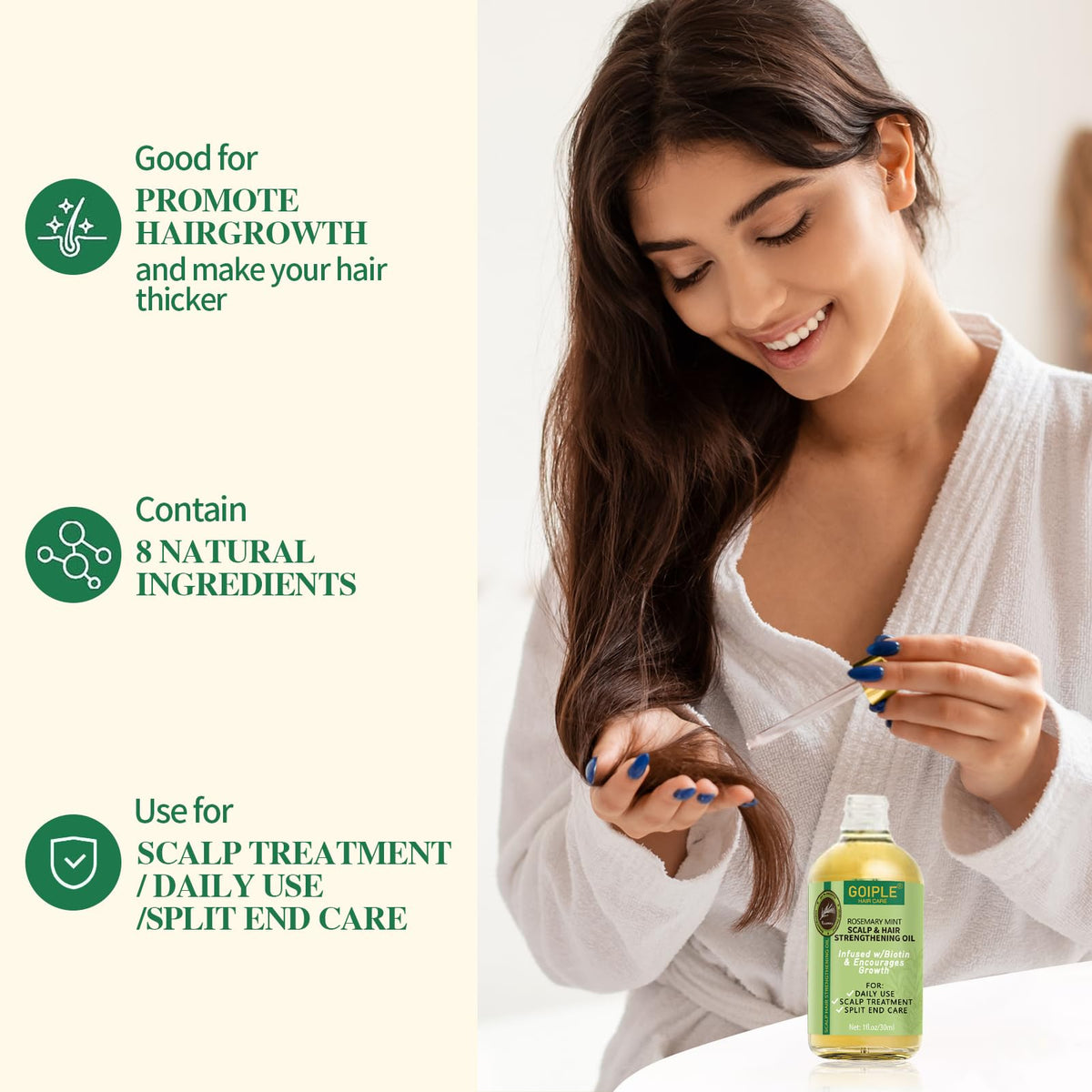 Goiple hair care packaging and tools for on-the-go braiding routines