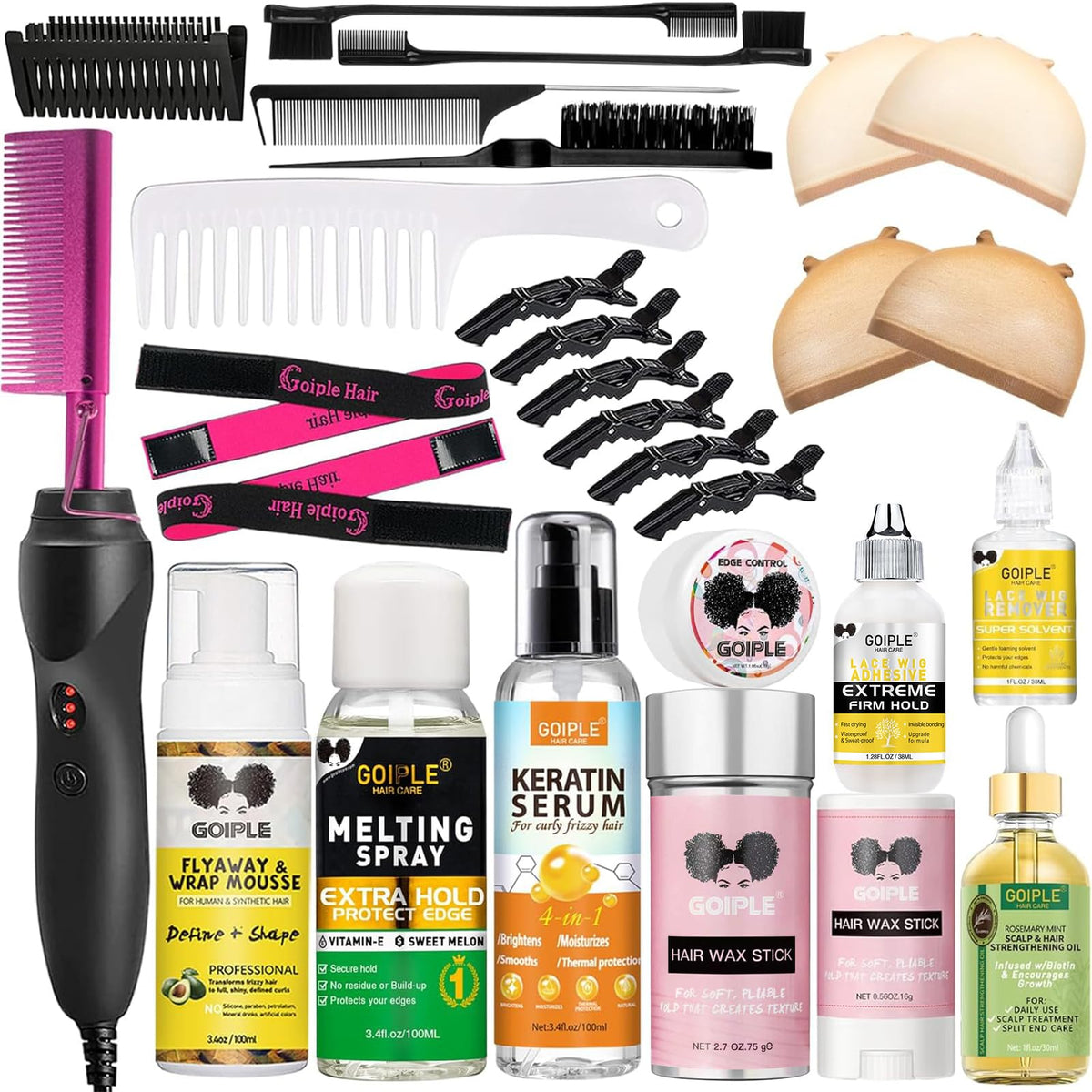 Goiple hot comb straightener setup for fast, sleek hair styling
