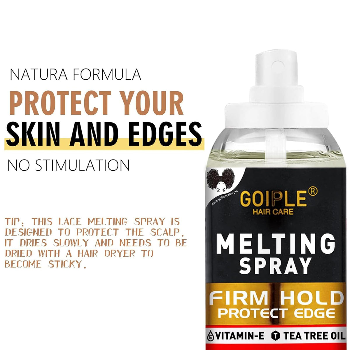 Goiple invisible lace glue dries clear for a natural look