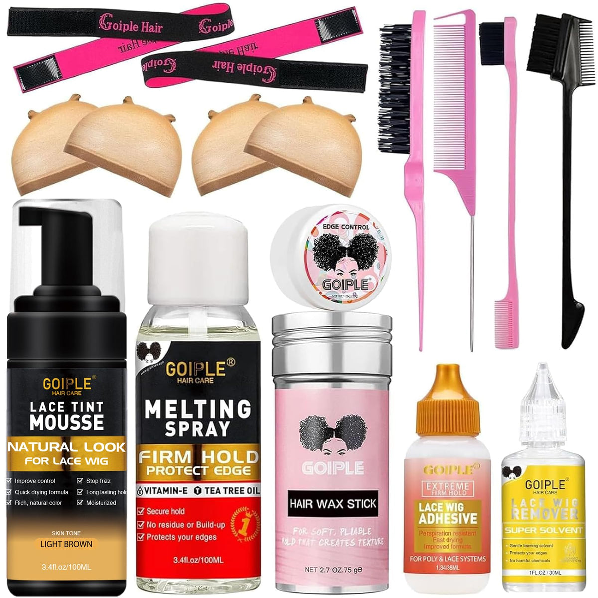 Goiple lace glue kit main pack for secure wig installation
