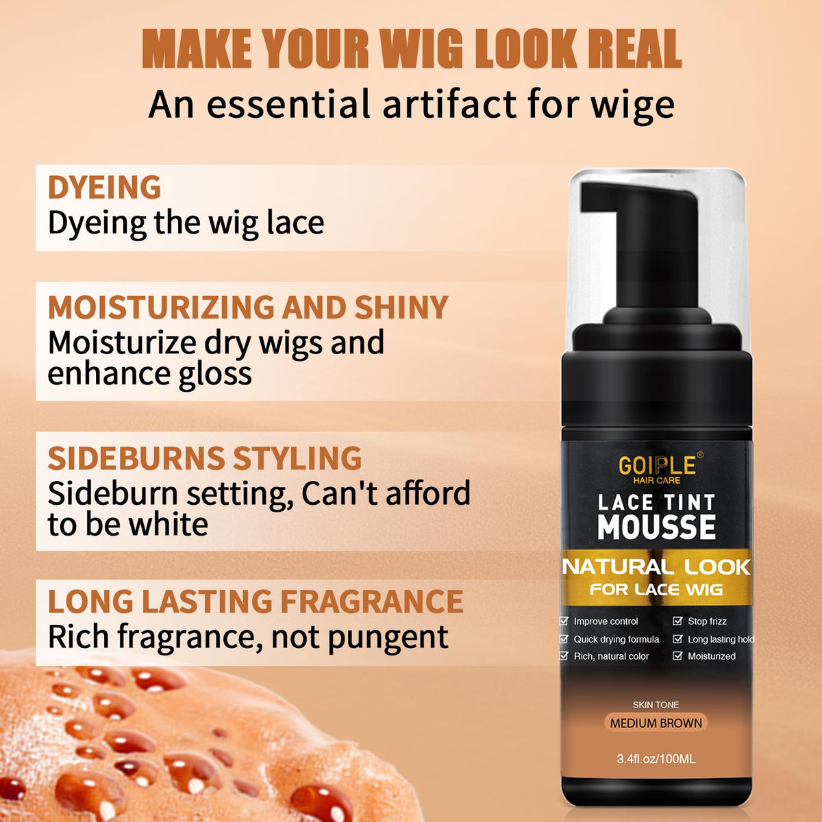Goiple lace glue for stable lace front adhesion and longer wear