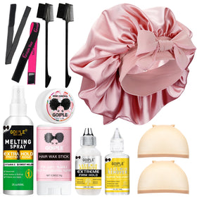 Goiple lace wig glue kit adhesive shows secure, natural lace melt for day-long wear