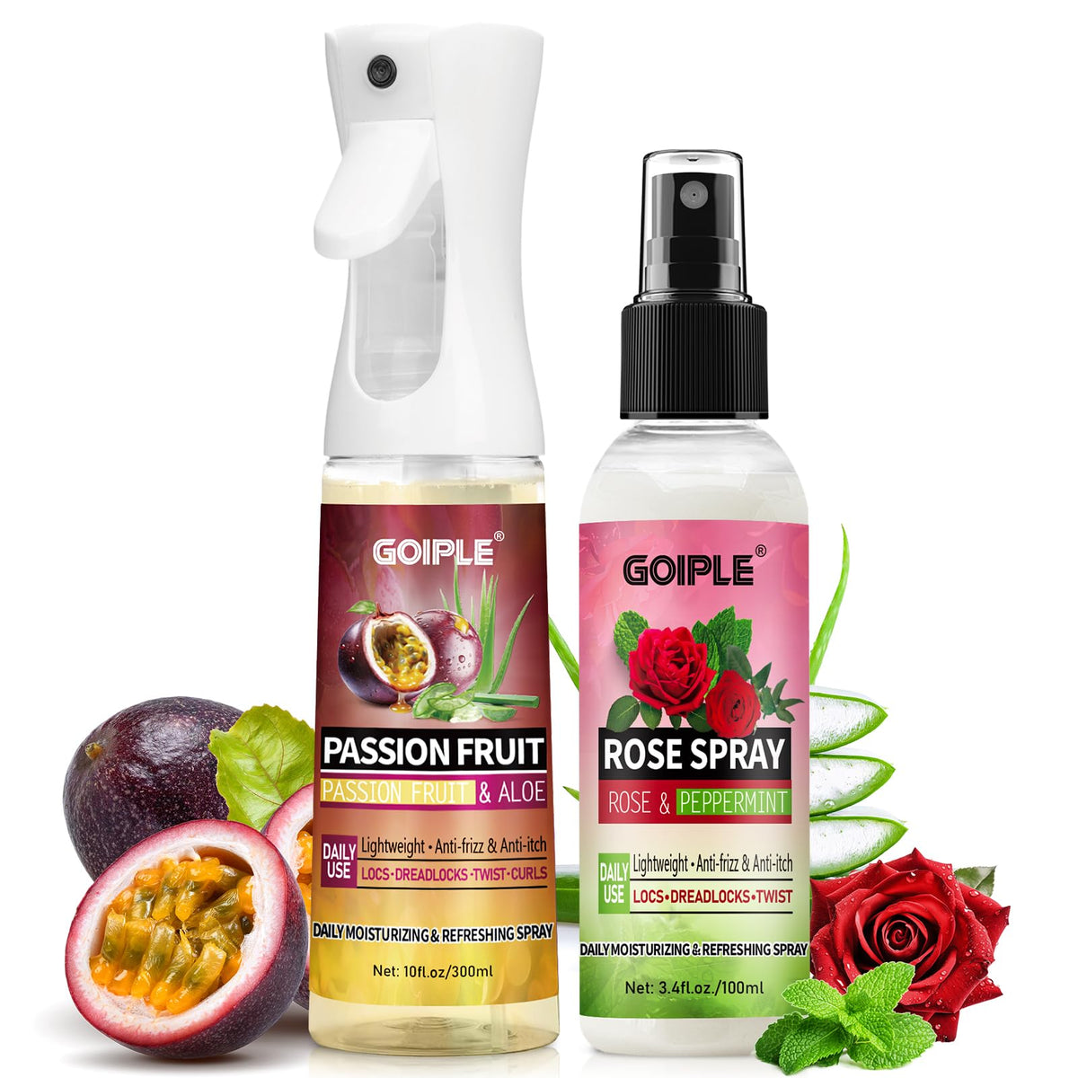 Goiple Loc Moisturizing Spray with passion fruit cools the scalp for quick relief