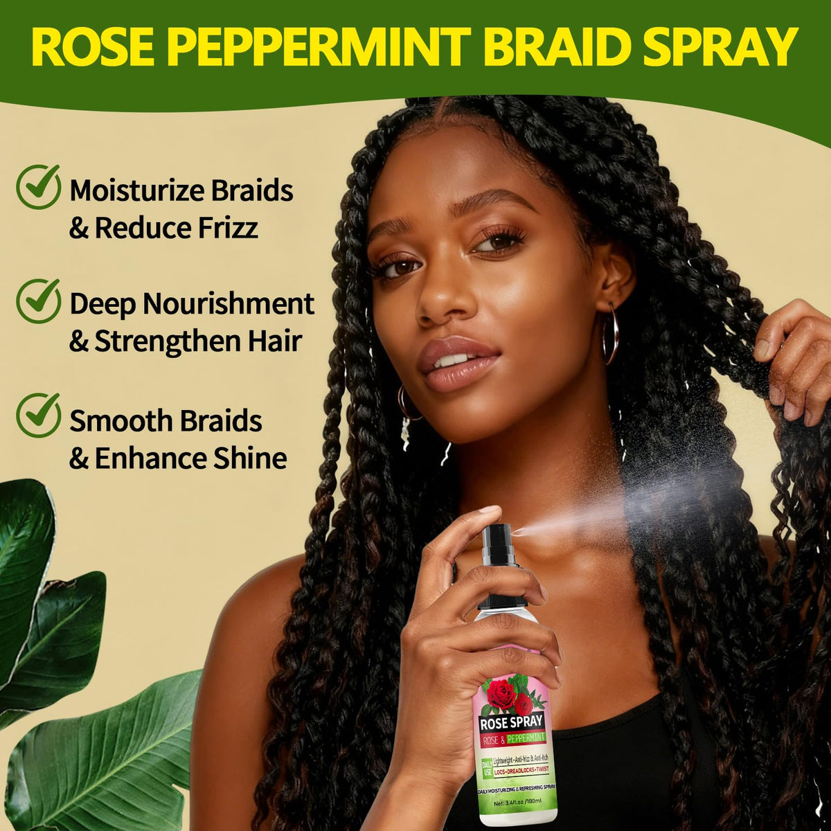 Goiple Mint-rose blend hydrates locs and enhances natural softness