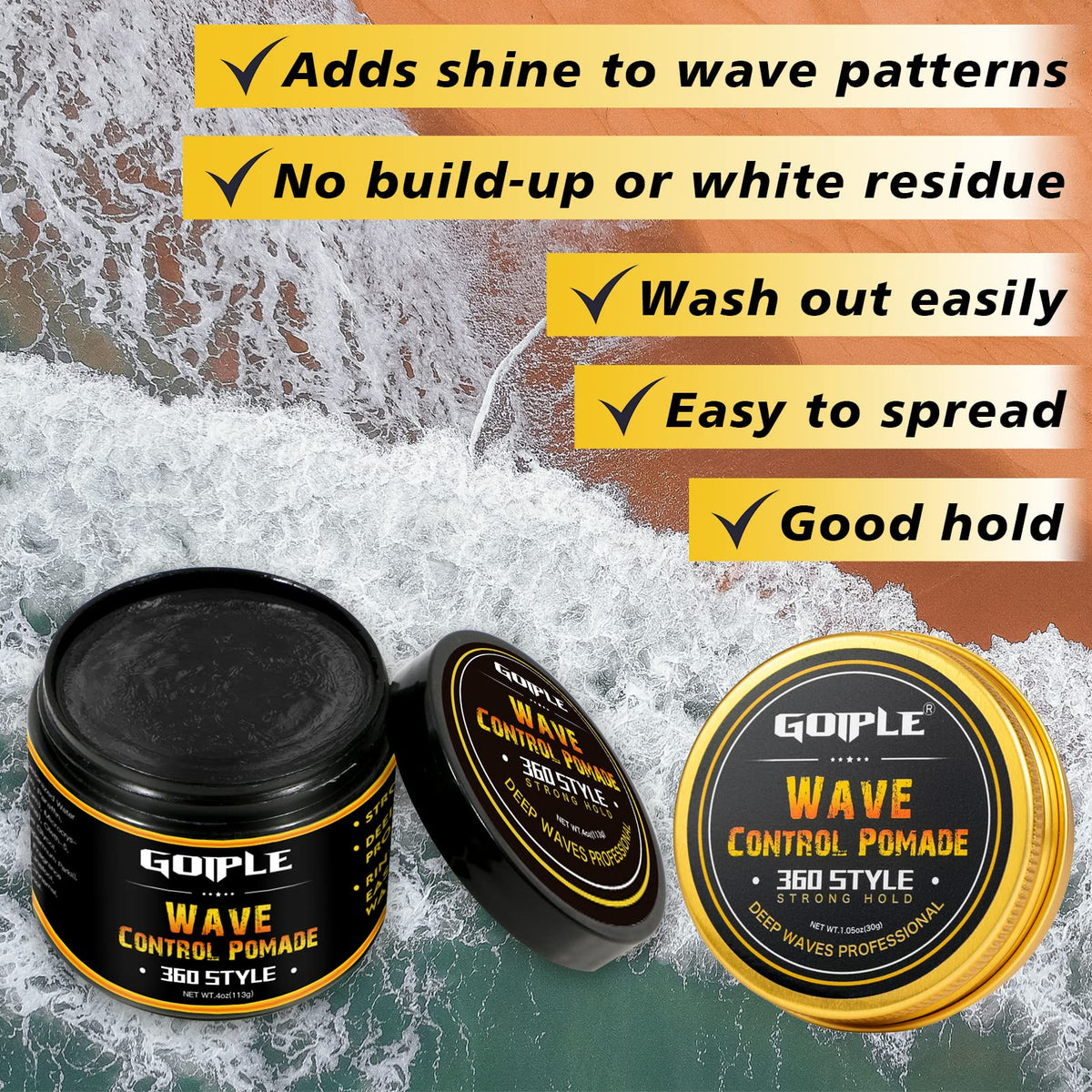 Goiple moisture finish visual highlighting a soft touch and scalp comfort.