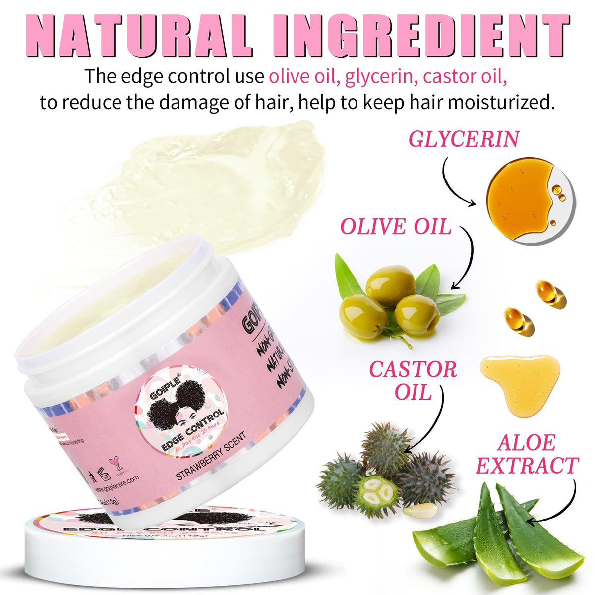 Goiple rose-castor-oil-bottle highlights nourishing blend for scalp and strands