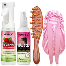 Goiple Rose Water Loc Spray bottle delivering refreshing scalp hydration
