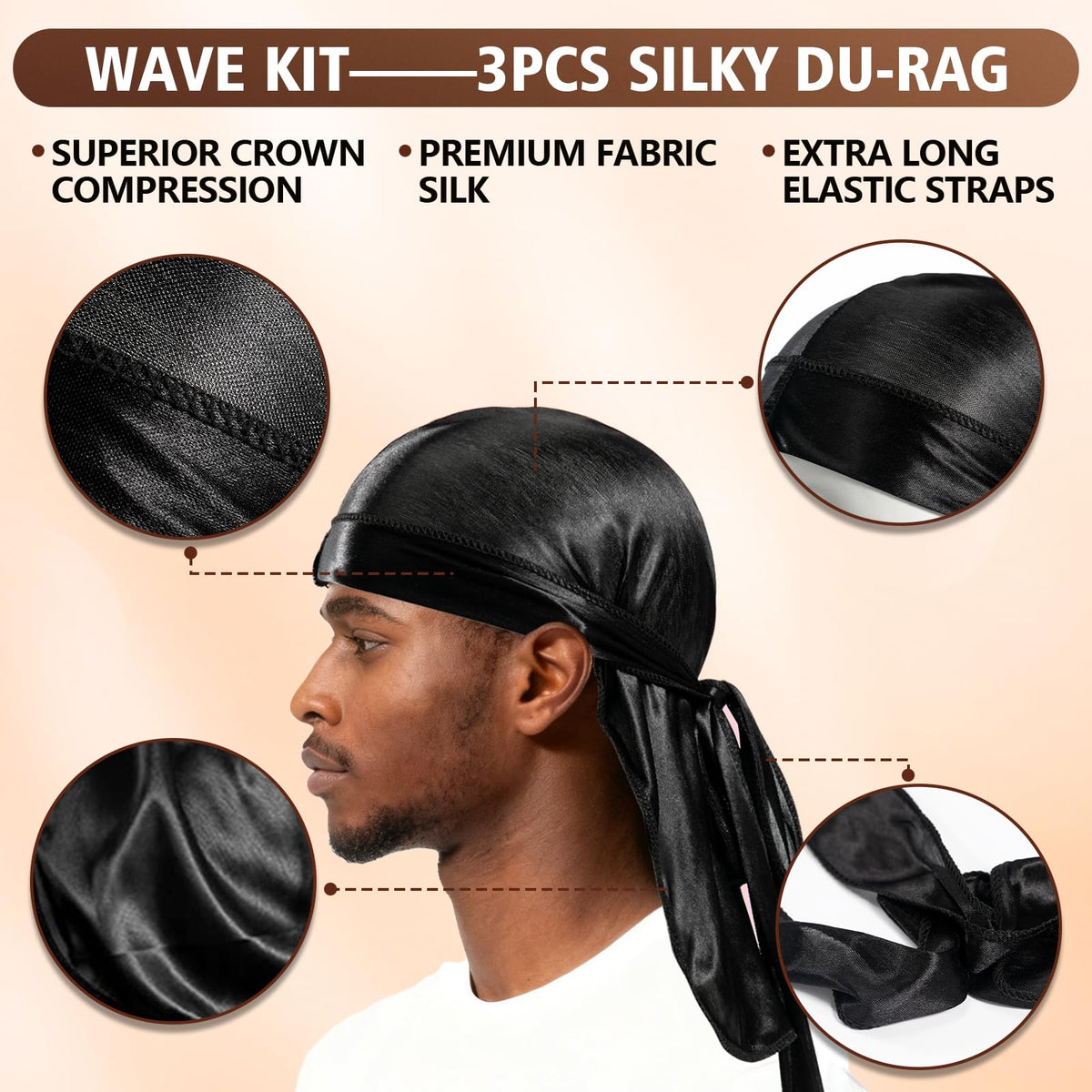 Goiple satin-durag for moisture retention and definition.