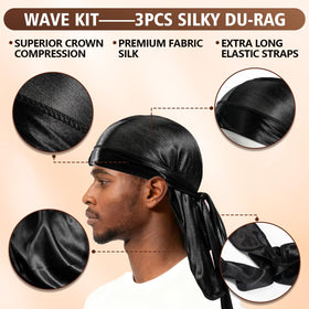 Goiple satin-durag for moisture retention and definition.