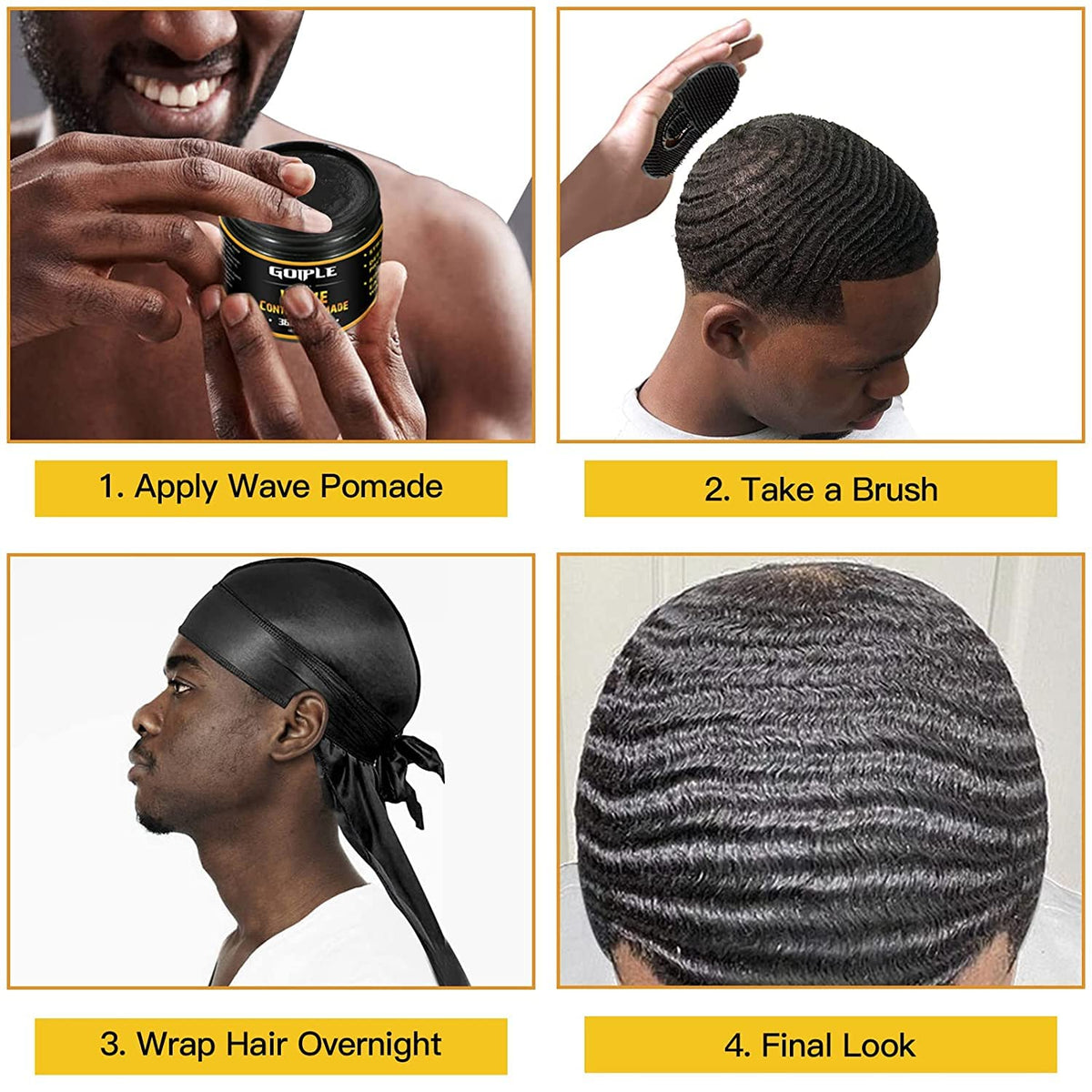 Goiple texture application swatch demonstrates consistent pomade application and hold.