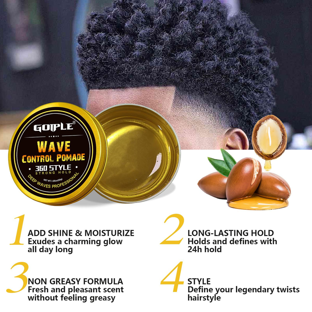 Goiple water-based pomade provides smooth, light hold