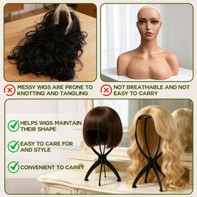 Goiple wig brush and comb set for smooth detangling.