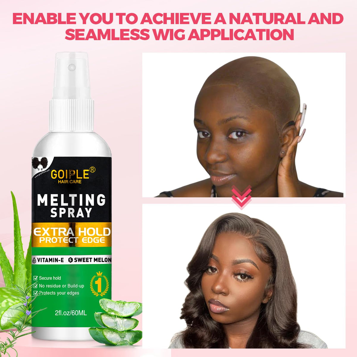Goiple front lace wig glue provides strong, comfortable hold