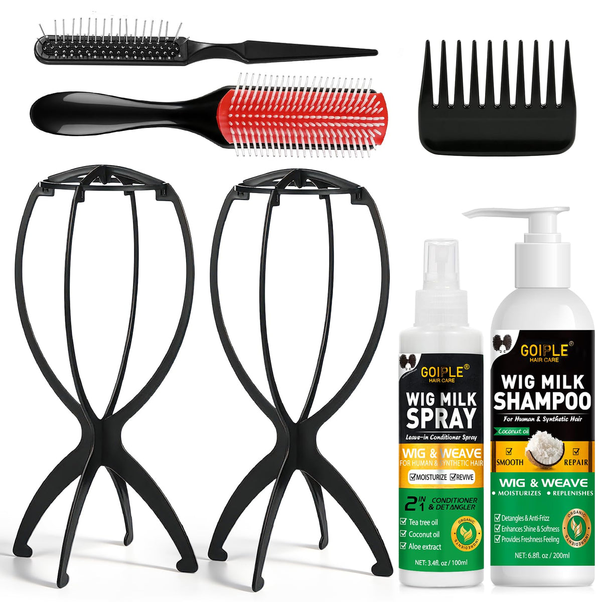 Goiple wig head stand folds for travel and storage.