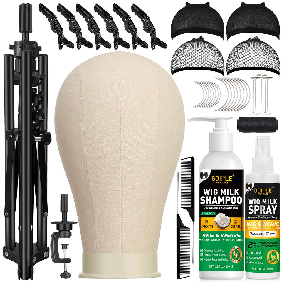 Goiple wig stand tripod base for stable styling and drying