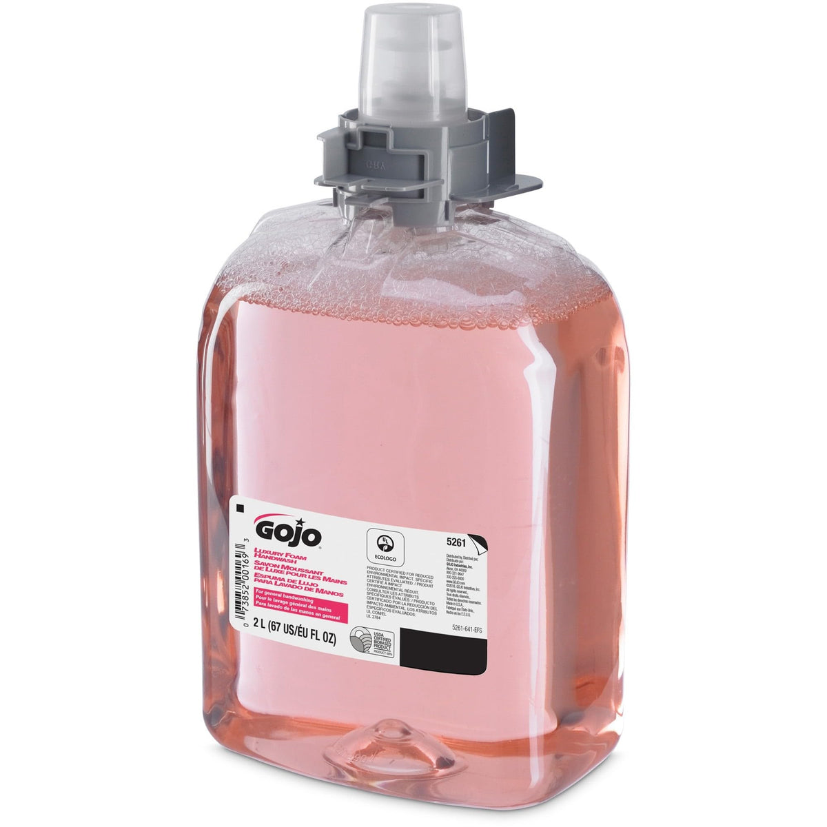 GOJO refill bottle with clear window for easy fill monitoring