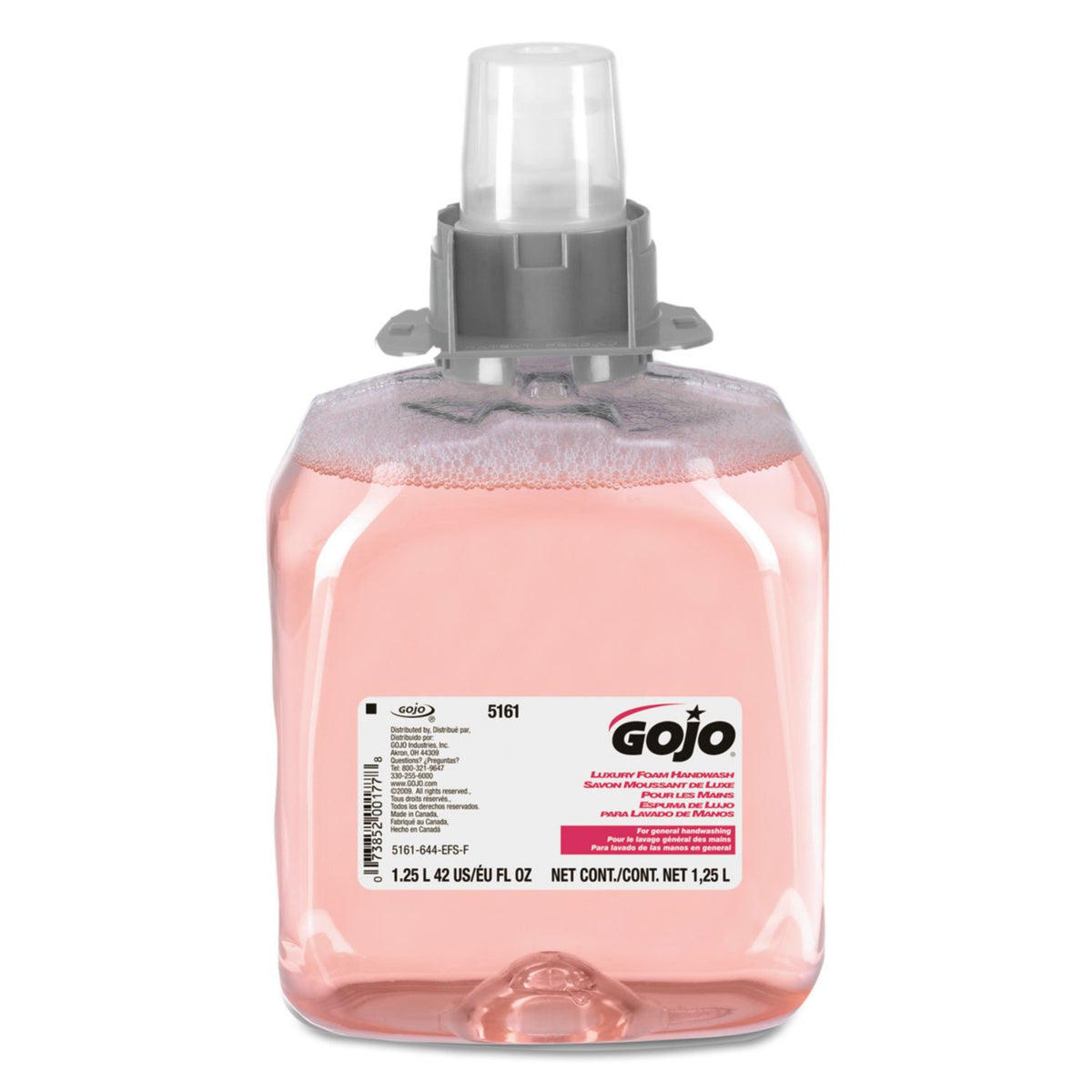 GOJO FMX-12 cranberry foam handwash bottle for everyday use with a mild scent