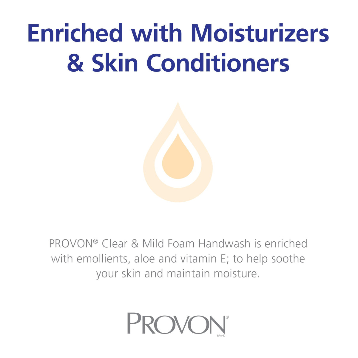 Gojo Provon foam on hands demonstrates rich moisturized lather.