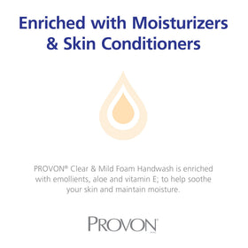 Gojo Provon foam on hands demonstrates rich moisturized lather.