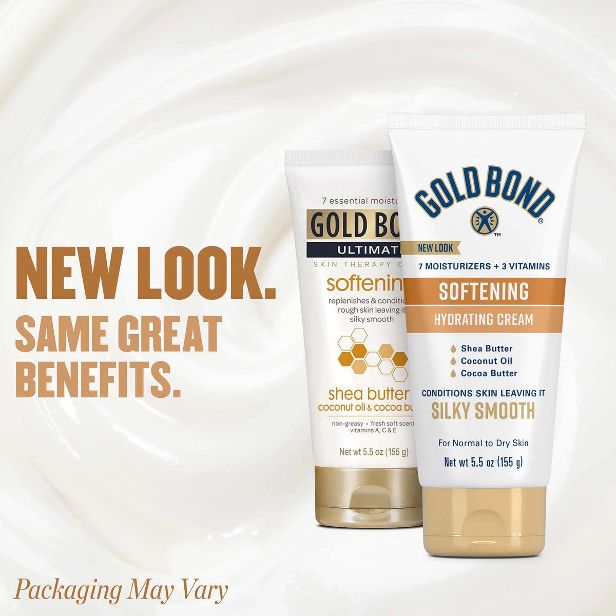 Gold Bond Softening Hydrating Cream with coconut oil for fast, non-greasy hydration.