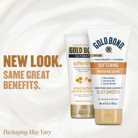 Gold Bond Softening Hydrating Cream with coconut oil for fast, non-greasy hydration.