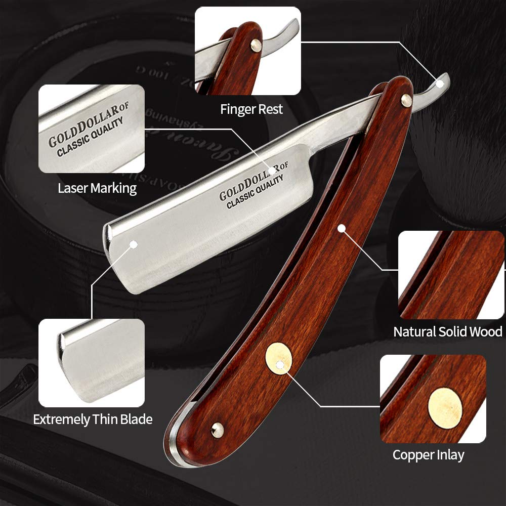 Gold Dollar straight razor no stabilizer emphasizes streamlined design and easier honing.
