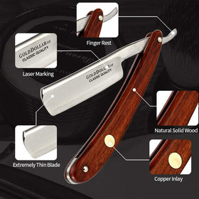 Gold Dollar straight razor no stabilizer emphasizes streamlined design and easier honing.