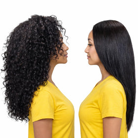 Flat iron passes with Gold Label keratin smoothing hair.