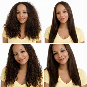 Hair after treatment shows natural shine and smooth texture.