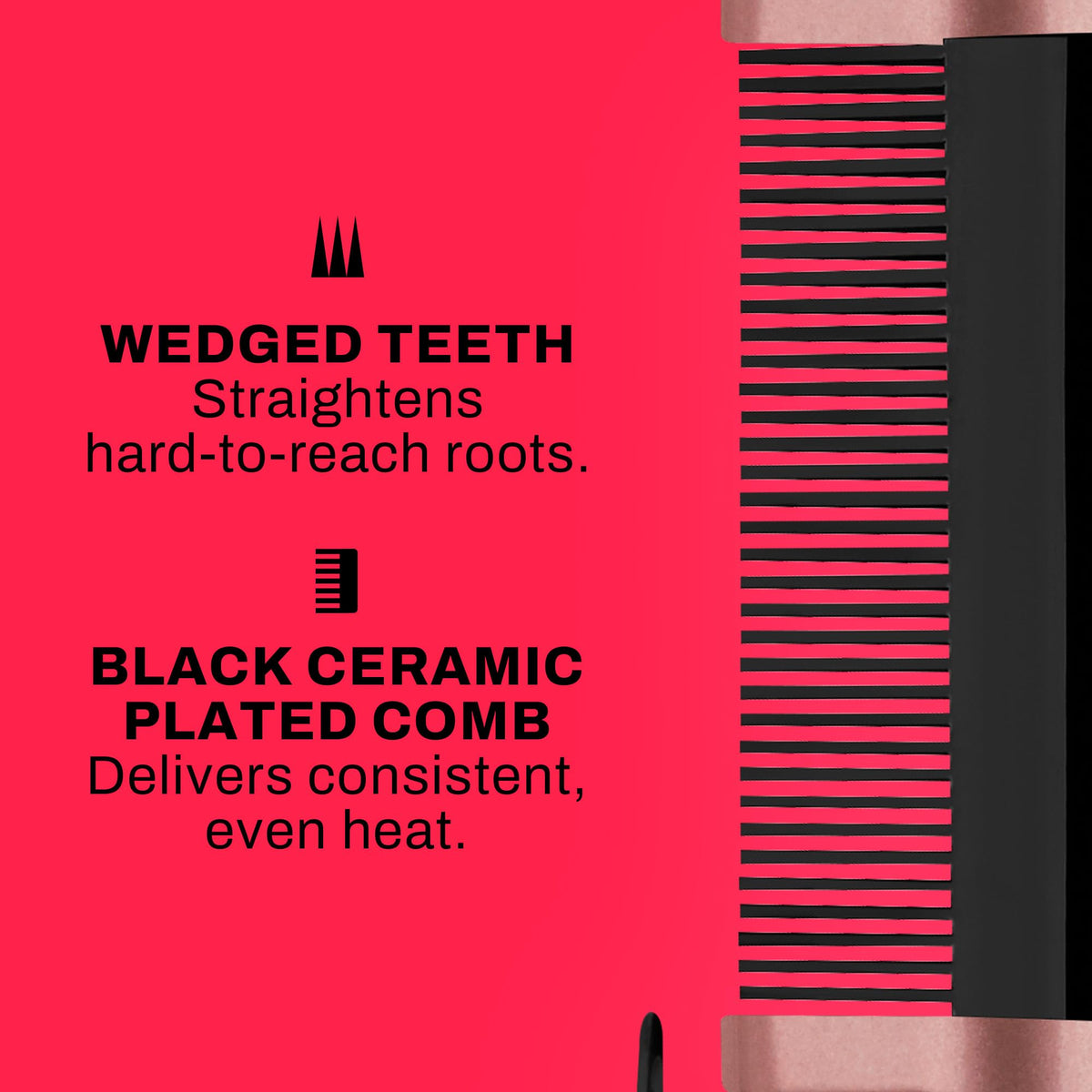 Gold N Hot Rose Gold Pressing Comb heat control dial for customizable styling