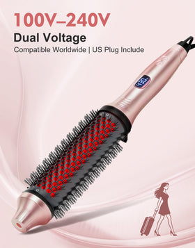 GOLD TIME infrared thermal brush dual voltage travel kit for worldwide styling