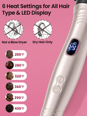 GOLD TIME infrared thermal brush in use for smooth, salon-like styling.