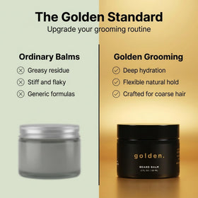 Golden Grooming Beard Balm softening coarse hairs for smoother texture