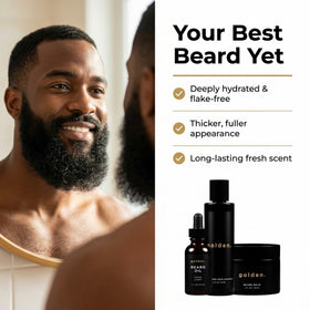 Beard hairs looking softer and stronger with Golden Grooming products