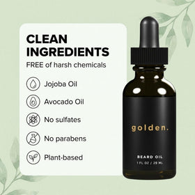 Golden Grooming Beard Oil with Argan Oil adds natural shine and helps reduce frizz