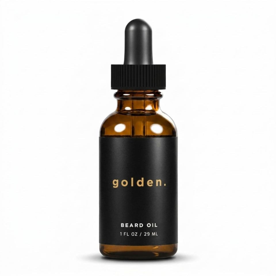 Golden Grooming Beard Oil with Sweet Almond softens wiry beard hair for smoother texture
