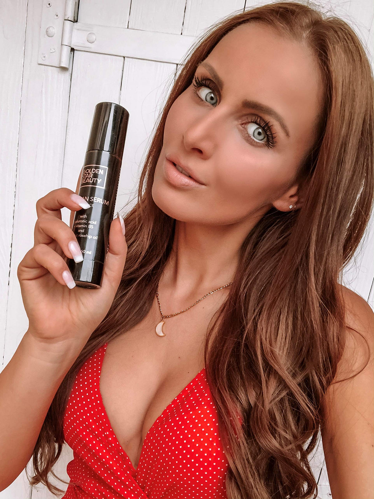 Golden Star Beauty Face Tanner swatch on skin for sensitive skin.